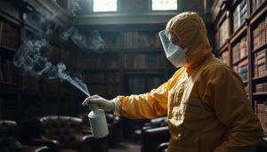 Avlägsna röklukt i gamla bibliotek