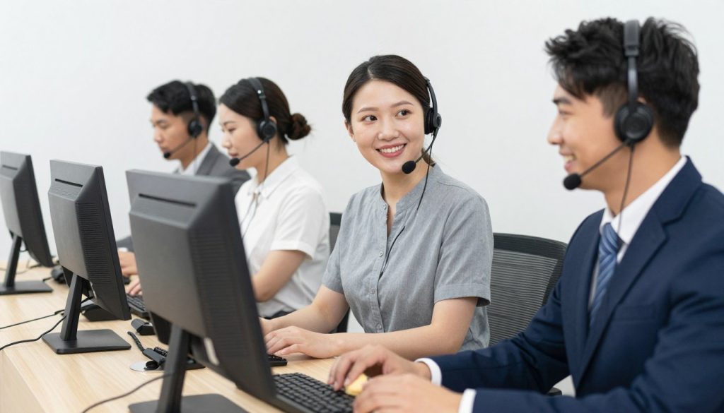 Kundtjänstpersonal redo att hjälpa med extremstädning dödsbo förfrågningar