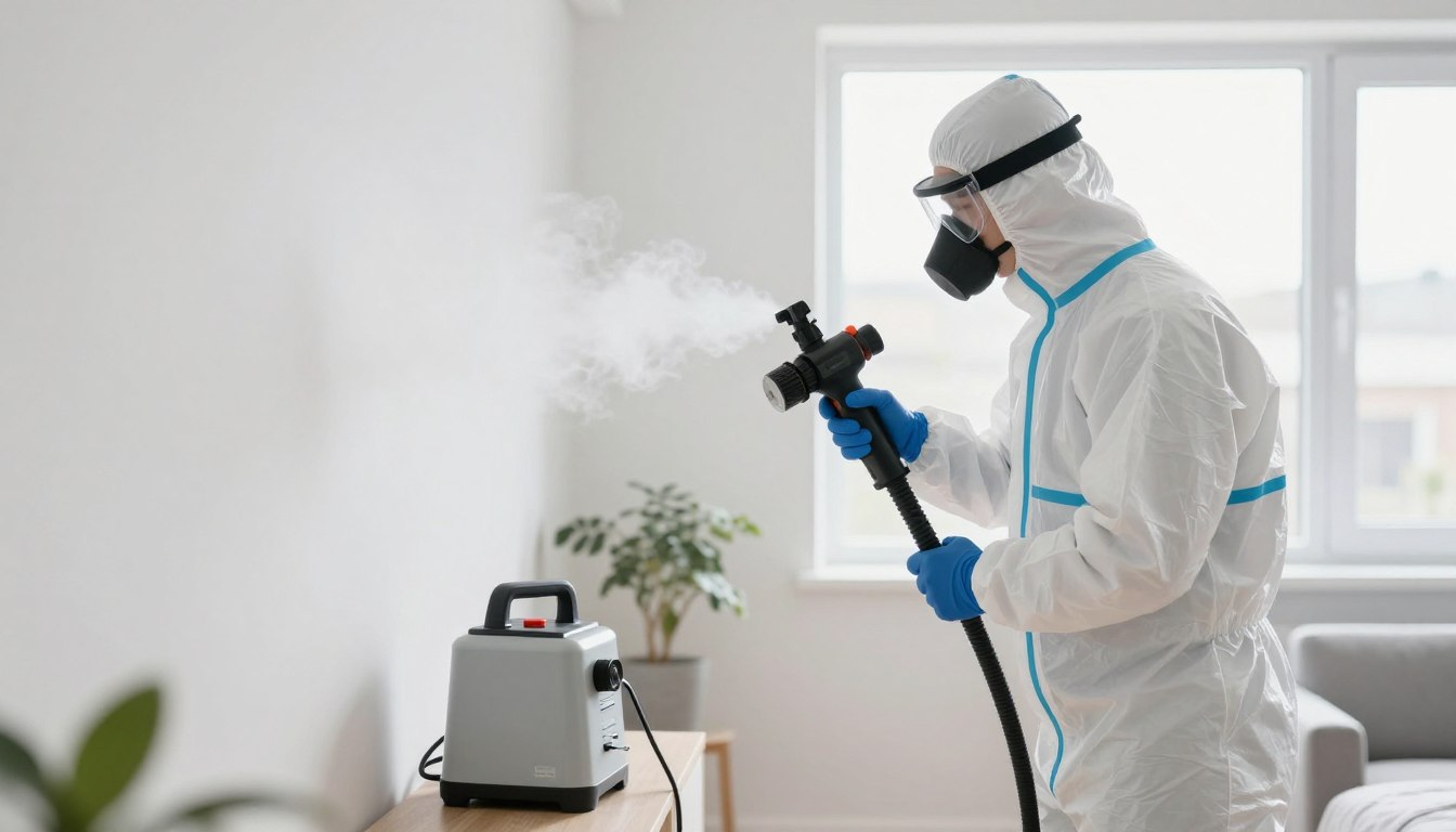 Professionell luktsanering av rum med specialutrustning