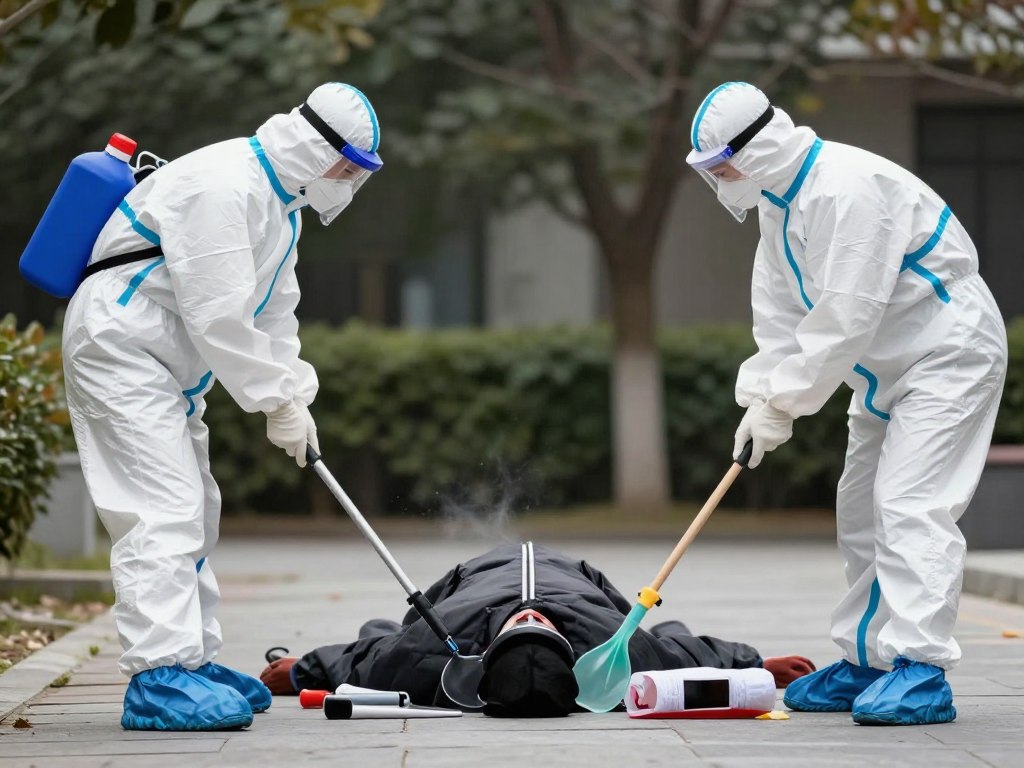 Professionellt team för sanering av lägenhet efter dödsfall