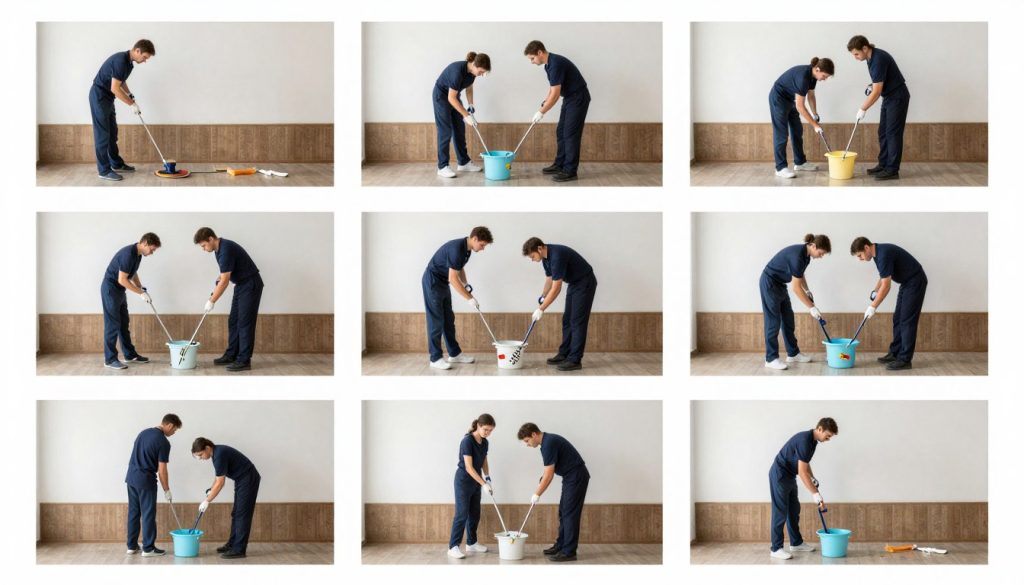 Steg-för-steg process för extremstädning av dödsbo med personal som arbetar